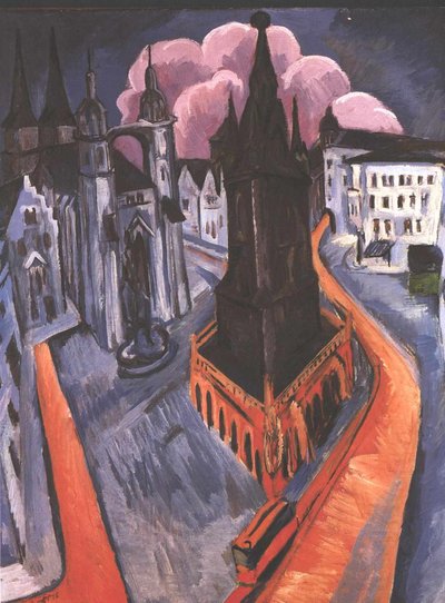 The Red Tower of Halle by Ernst Ludwig Kirchner